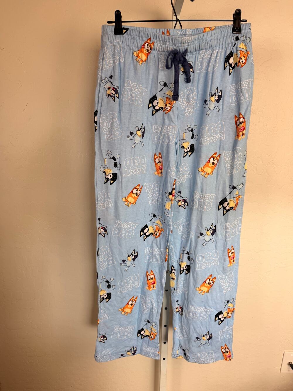 Bluey “Best Dad” Men’s Pajama Lounge Pants Light Blue Size Small NWT